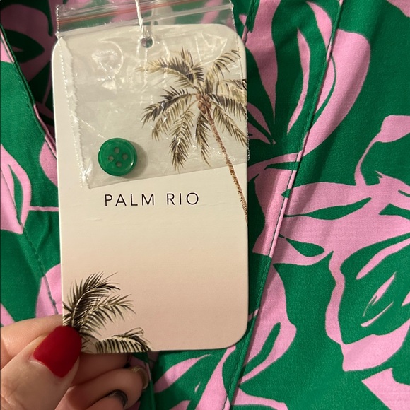 NWT Palm Rio Floral Green and Pink Dress - Picture 3 of 6